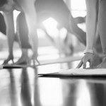 Group Young woman doing yoga and stretching exercises in the Studio.